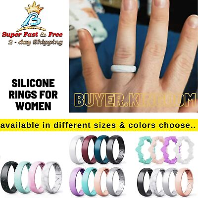 #ad Women Hypoallergenic Silicone Rubber Ring Band Wedding Active Sport Gym I Love U $13.95