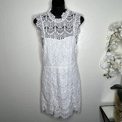 #ad FREE PEOPLE Intimately Size M White Lace Daydream Slip Dress $39.00
