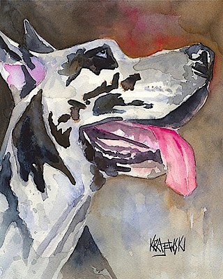#ad #ad Great Dane Art Print From Painting Harlequin Gifts Poster Wall Art 8x10 $19.50