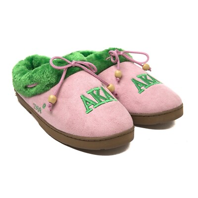 #ad Alpha Kappa Alpha Ladies Cozy Slippers Size Medium $34.24