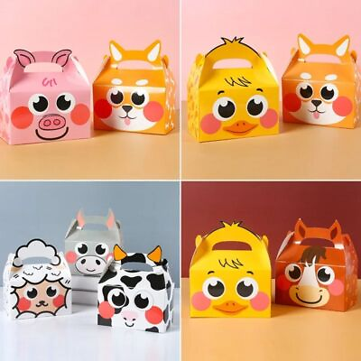 #ad 10Pcs lot Barnyard Happy Candy Box Gift Packaging Bags Birthday Party Favors AU $14.63