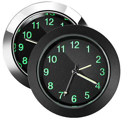 #ad Mini Digital Quartz Analog Watch Luminous Stick On Clock For Car Motorcycle $12.27