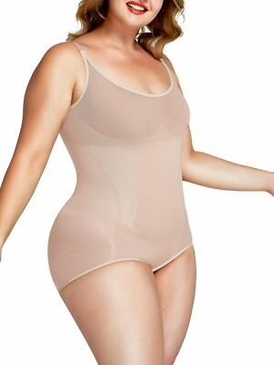 #ad Womens Body Shaper Tummy Control Cami Bodysuit Seamless Slimming Shapewear NUDE $33.98