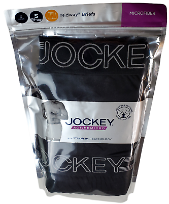 #ad Jockey ActiveMicro Midway Black 3 Pack Briefs Mens Size Small 28 to 30 $13.13