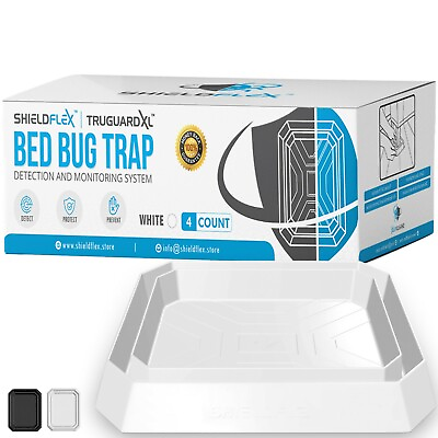 #ad Extra Large Bed Bug Trap 4 Pack TruGuard XL Insect Interceptor Traps $24.99