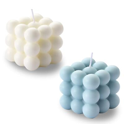 #ad Bubble Candle Cube Soy Wax Set 2 Pieces Scented Home Decor Candle for Home $17.10