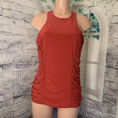 #ad Torrid Women#x27;s New Sleeveless Size 12 Large Red Stretchy Ruched on the sides $22.45