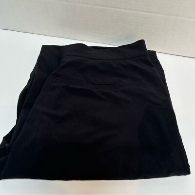 #ad Athleta Tribeca Crop Pant Black Wide Leg Hidden Snaps Polyester size 4 $29.99