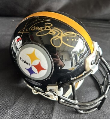 #ad Steelers Jerome Bettis Authentic Signed Black Speed Mini Helmet Upper Deck Auth $199.00