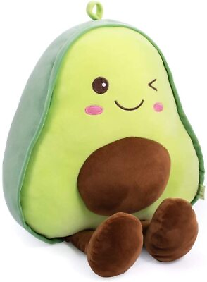 #ad Snuggly Stuffed Avocado 16.5 Inch Fruit Soft Plush Toy Hugging Pillow Gifts $18.99