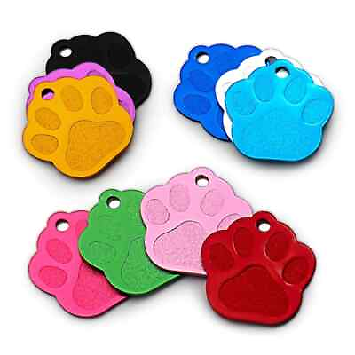 #ad CUSTOM ENGRAVED PAW PET TAG PERFECT SIZE FOR ALL PETS $5.95