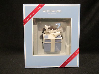 #ad Wedgwood Christmas Ornament Blue Present Brand New Holiday Luxury Gift C $42.00