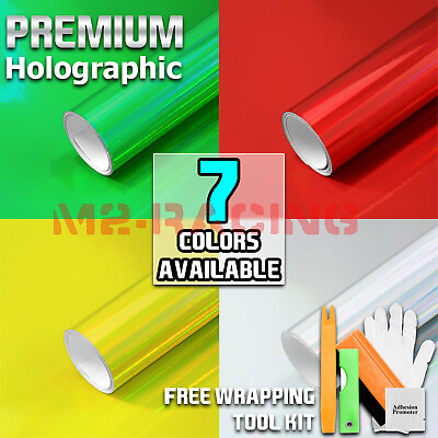 #ad 7 Colors Holographic Rainbow Neo Chrome Car Vinyl Wrap Bubble Free Sticker Film $4.99