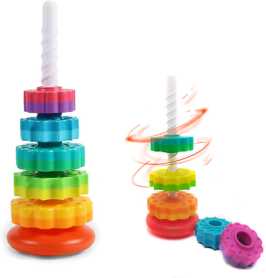 #ad 1 PCS Spinning Stacking ToysSpin Toys for Toddlers 1 3Strong ABS PlasticRai $23.88