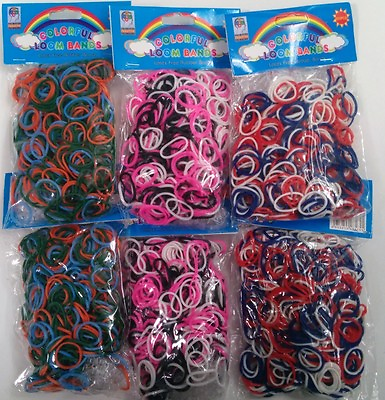 #ad 3600 New RED BLUE WHITE PINK BLACK GREEN ORANGE Color Loom Refill Rubber Bands $8.95
