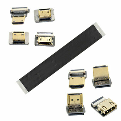 #ad FPV HDMI Ribbon Cable Up Angled 90 Degree Micro HDMI to Mini HDMI Male FPC FFC $3.87