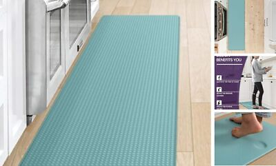 #ad Kitchen Rug Anti FatigueNon Skid Cushioned Comfort Standing 17quot;x59quot; Turquoise $44.98