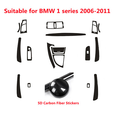 #ad 1Set Interior Glossy 5D Carbon Fiber Wrap TrimSticker for BMW 1 Series 06 2011 $36.94