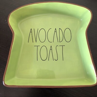 #ad RAE DUNN AVOCADO TOAST Breakfast Plate Artisan Collection By Magenta $19.50
