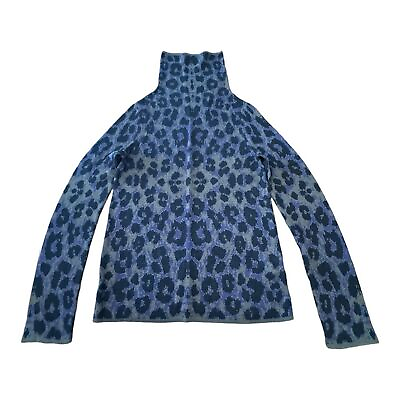 #ad Anthropologie Leopard Print Turtleneck Sweater Knit Black Grey Women’s Size S $35.00