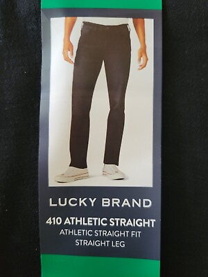 #ad Mens Lucky Brand Jeans 410 Straight Athletic Straight Fit 40W 34L Black $23.96