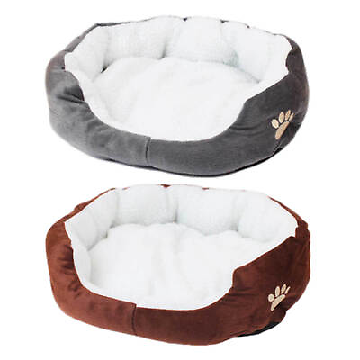 #ad Bed for Dog Cat Pet Soft Square Plush Kennel Animals Accessories Dogs Basket $17.08
