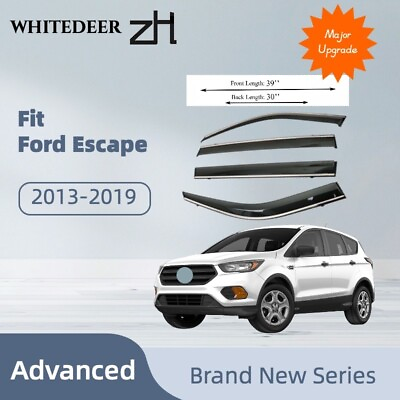 #ad Fits Side Ford Escape 2013 2019 Thickened Window Visor Sun Rain Deflector Guard $49.99