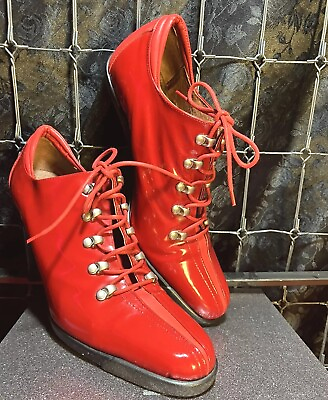 #ad Donald J Pliner Red Duke Lace Up Air Touch Sport Travel Booties Made In Italy 10 $40.00