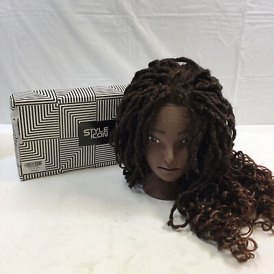 #ad Style Icon Womens Black Brown Synthetic Hair Lace Front Goddess Dreadlocks Wig $79.99