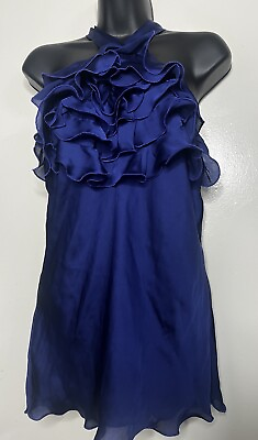 #ad express blouse medium Ruffle Blue $13.80