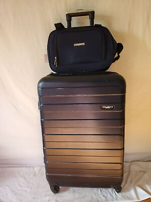 #ad $350 Travelers Club Austin Spinner Luggage Suitcase Hard 26quot; Blue 2 Piece Set $66.49