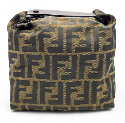 #ad FENDI Zucca Handled Multi Pouch Brown FF Logo Canvas nylon Mini Handbag $249.99