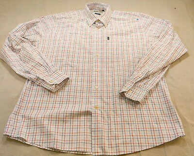 #ad Barbour Mens Shirt White Extra Large Patrick Plaid Button Down Tattersall Tailor $38.86