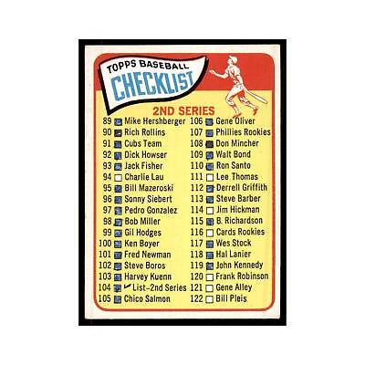 #ad 1965 Topps Checklist 89 176 Baseball Cards #104 $5.00