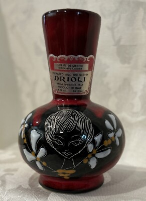#ad Vintage 1969 Exclusive Drioli Made In Italy Red Vase Decanter Bottle 4.5quot; Empty $14.97