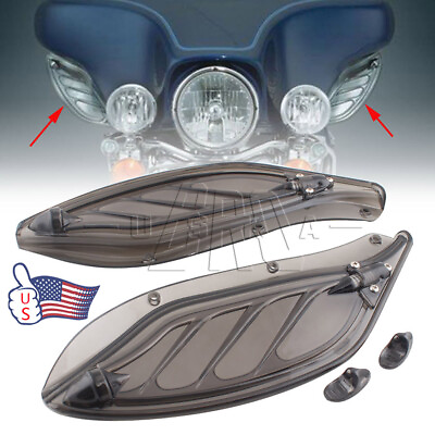 #ad 2x Adjustable Smoke Wing Air Deflectors Fairing Side For Harley FLHX FLHTC 96 13 $35.32