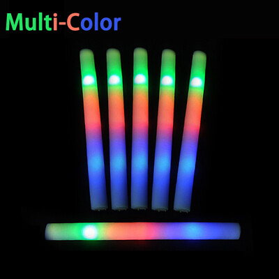 #ad 100 PCS Light Up Foam Sticks LED Wands Batons DJ Flashing Glow 18quot; $74.32