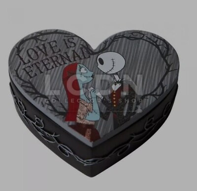 #ad Disney Jack and Sally Trinket Box Showcase Jewelry Nightmare Before Christmas $22.99