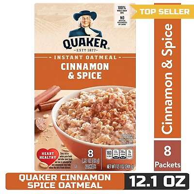 #ad Quaker Instant Oatmeal Cinnamon Spice 12.1 Oz $8.90