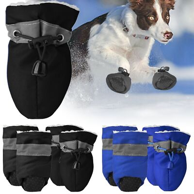 4pcs set Pet Dog Shoes Waterproof Winter Warm Anti slip Rain Snow Boots Puppy US $6.69