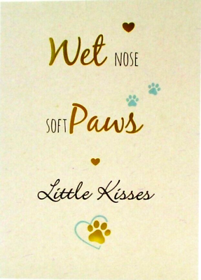 #ad Pet Sympathy Card quot;Wet Nose Soft Paws Little... Dog Cat All Pets Gold Type 1C $2.99