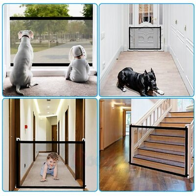 Large Pet Dog Baby Safety Gate Mesh Fence Portable Guard Indoor Home Kitchen net $11.99