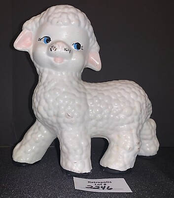 #ad Vintage Ceramic Sheep Lamb Figurine Farmhouse Decor $22.00