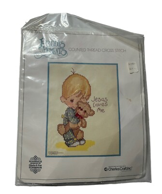 #ad quot;Jesus Loves Mequot; Charles Craft PRECIOUS MOMENTS Counted Cross Stitch # GP 4503 $19.95