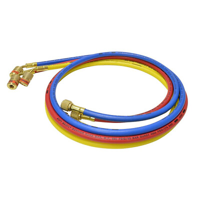 #ad Uniweld Manifold Hoses 72in Red and Blue with EZ Turn Yellow with Ball Valve CFC $98.70