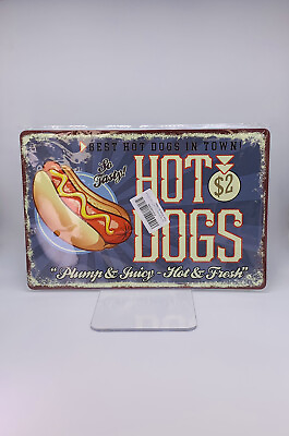 #ad Best Hot Dogs in Town 8 x 12 Metal Tin Sign Man Cave Wall Art Decor Open Box $23.99