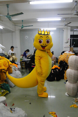 #ad Halloween Lovely Yellow Dragon Mascot Costume Cosplay Party Clothing Adults $358.70