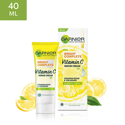 #ad GARNIER Brighten Sunscreen 3x VitC Lemon Day Serum Cream UVA UVB SPF20 PA 40ml $33.69