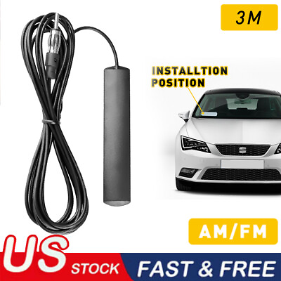 #ad Universal Car Hidden Amplified Antenna Kit 12v Electronic Stereo AM FM Radio New $8.99