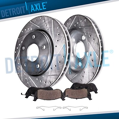 #ad Front Drilled Slotted Disc Rotors Ceramic Brake Pads for 2004 2012 Mazda 3 5 $95.99
